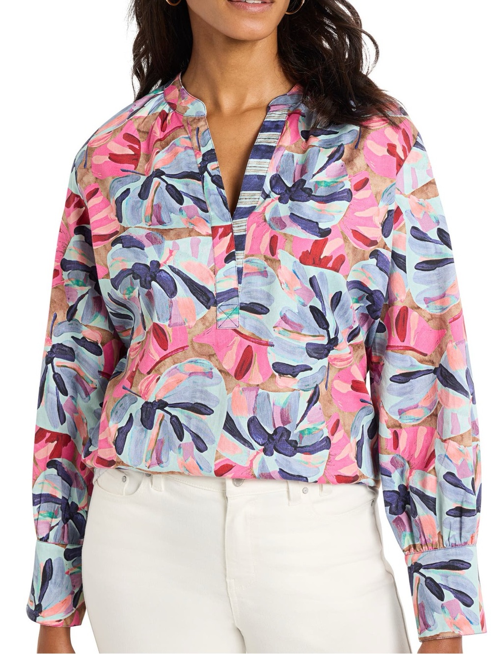 NIC+ZOE Firework Foliage Popover Top